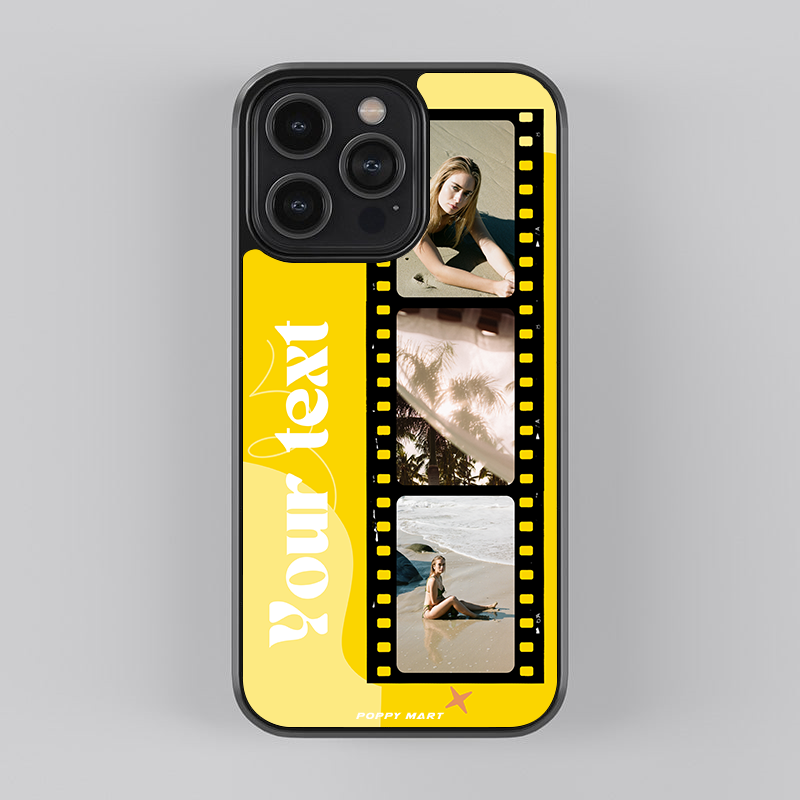 Portable Memory Keeper! "Personalized flim Photo Phone Case with aesthetic yellow background "