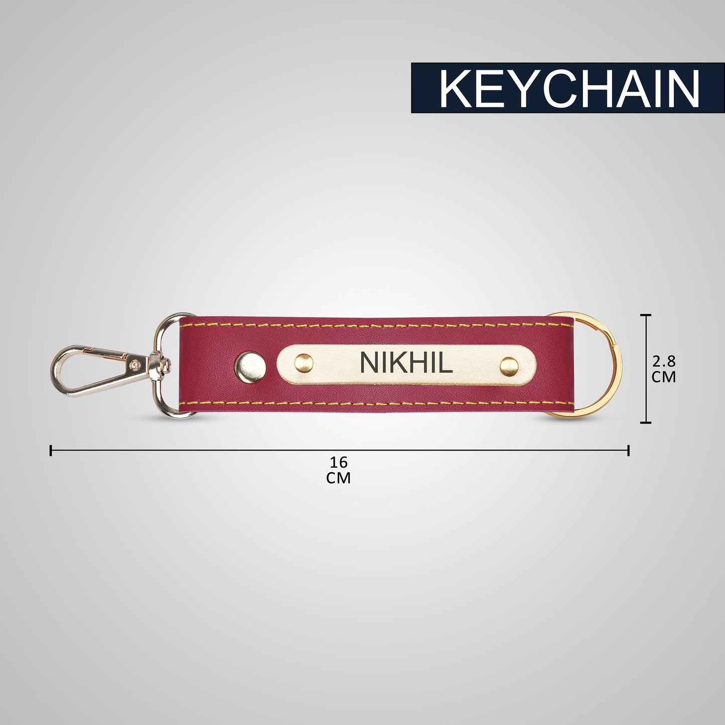 Red Personalized Leather Wallet & Keychain Gift Set