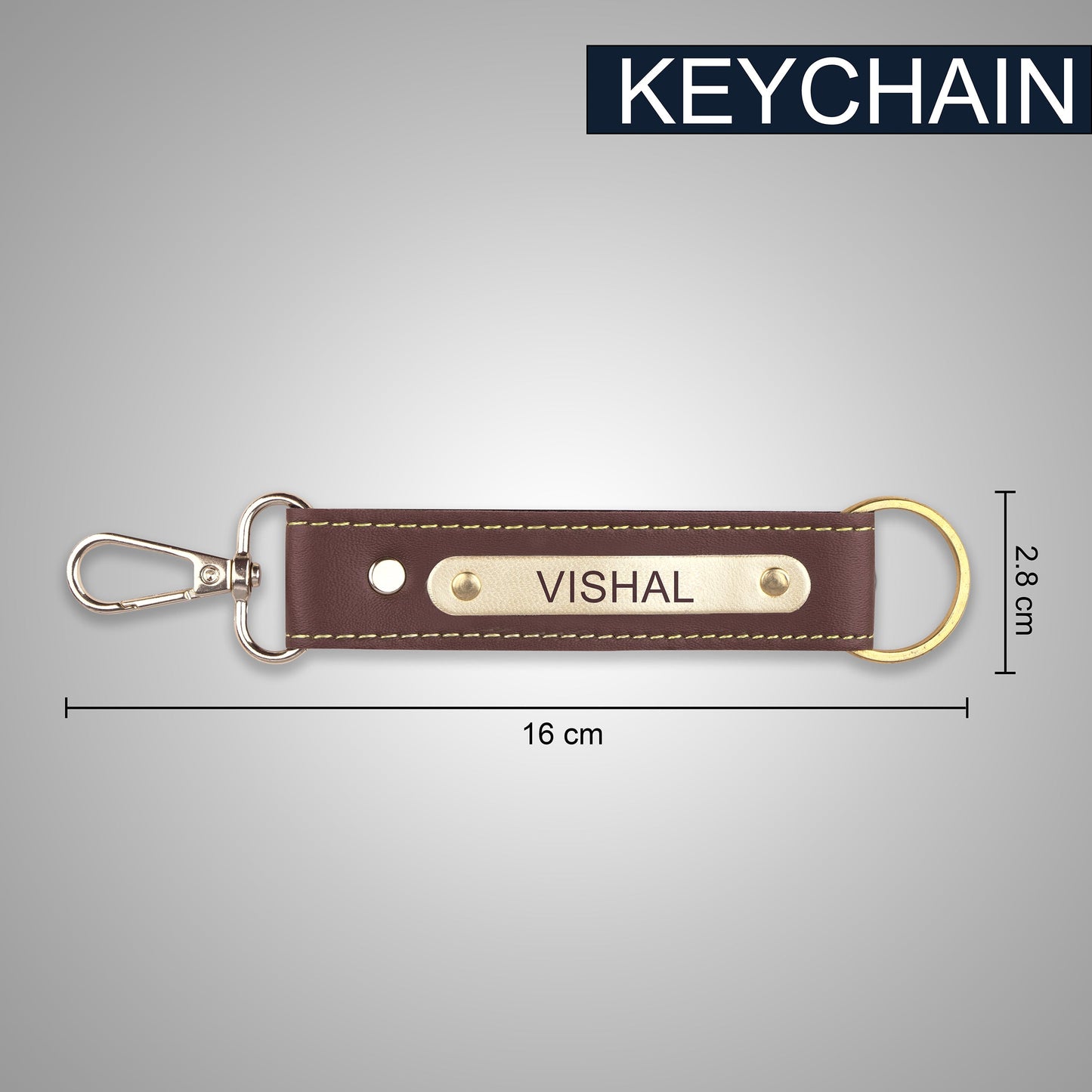 Brown Personalized Leather Wallet & Keychain Gift Set