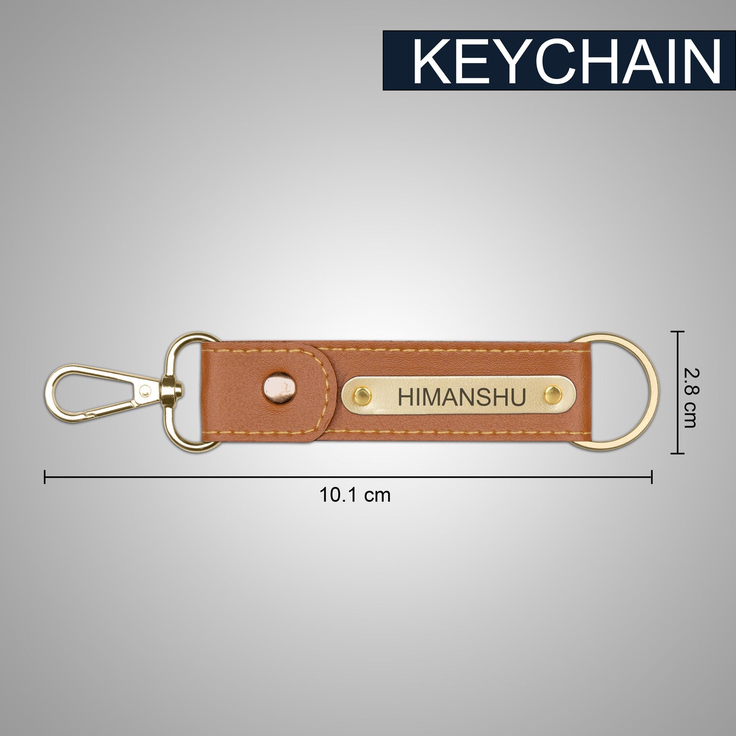 Tan Personalized Leather Wallet & Keychain Gift Set
